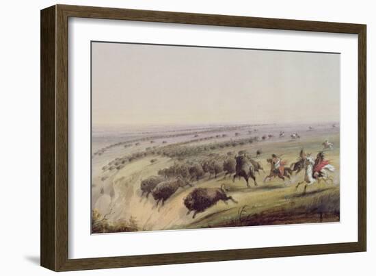 Hunting Buffalo, 1837-Alfred Jacob Miller-Framed Giclee Print