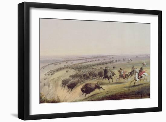 Hunting Buffalo, 1837-Alfred Jacob Miller-Framed Giclee Print
