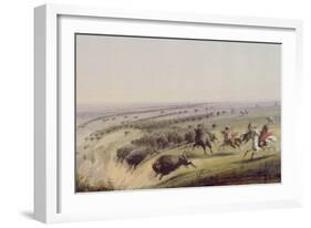 Hunting Buffalo, 1837-Alfred Jacob Miller-Framed Giclee Print