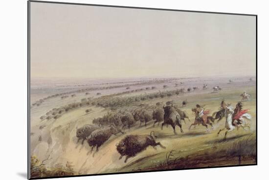 Hunting Buffalo, 1837-Alfred Jacob Miller-Mounted Giclee Print