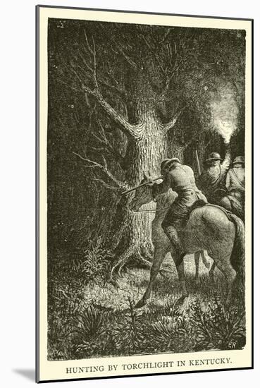 Hunting by Torchlight in Kentucky-null-Mounted Giclee Print