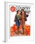 "Hunting Couple on Walk," Country Gentleman Cover, November 1, 1936-J. Hennesy-Framed Giclee Print