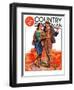 "Hunting Couple on Walk," Country Gentleman Cover, November 1, 1936-J. Hennesy-Framed Giclee Print