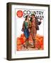 "Hunting Couple on Walk," Country Gentleman Cover, November 1, 1936-J. Hennesy-Framed Giclee Print