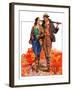 "Hunting Couple on Walk,"November 1, 1936-J. Hennesy-Framed Giclee Print