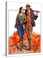 "Hunting Couple on Walk,"November 1, 1936-J. Hennesy-Stretched Canvas
