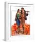 "Hunting Couple on Walk,"November 1, 1936-J. Hennesy-Framed Giclee Print