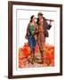 "Hunting Couple on Walk,"November 1, 1936-J. Hennesy-Framed Giclee Print