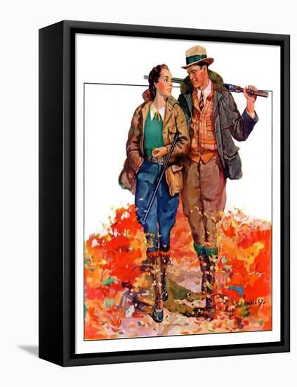 "Hunting Couple on Walk,"November 1, 1936-J. Hennesy-Framed Stretched Canvas