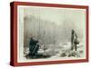 Hunting Deer. a Deer Hunt Near Deadwood in Winter '87 and ' Two Miners Millan and Hubbard Got their-John C. H. Grabill-Stretched Canvas