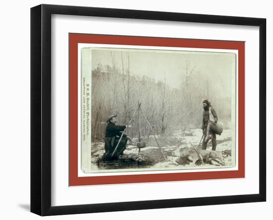 Hunting Deer. a Deer Hunt Near Deadwood in Winter '87 and ' Two Miners Millan and Hubbard Got their-John C. H. Grabill-Framed Giclee Print