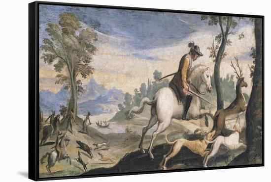 Hunting Deer and Wild Boar-Giovanni Francesco Barbieri-Framed Stretched Canvas