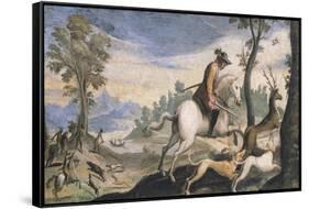 Hunting Deer and Wild Boar-Giovanni Francesco Barbieri-Framed Stretched Canvas