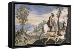 Hunting Deer and Wild Boar-Giovanni Francesco Barbieri-Framed Stretched Canvas