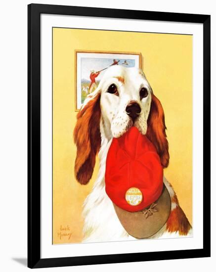 "Hunting Dog and Cap,"October 29, 1938-Jack Murray-Framed Giclee Print