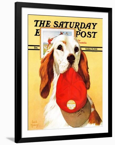 "Hunting Dog and Cap," Saturday Evening Post Cover, October 29, 1938-Jack Murray-Framed Giclee Print