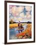 "Hunting from a Boat in the Marsh,"November 1, 1939-Q. Marks-Framed Giclee Print