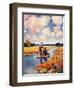 "Hunting from a Boat in the Marsh,"November 1, 1939-Q. Marks-Framed Giclee Print