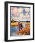 "Hunting from a Boat in the Marsh,"November 1, 1939-Q. Marks-Framed Giclee Print