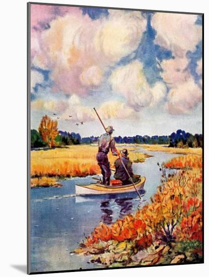 "Hunting from a Boat in the Marsh,"November 1, 1939-Q. Marks-Mounted Giclee Print