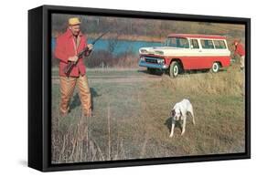 Hunting from Old Station Wagon-null-Framed Stretched Canvas