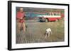 Hunting from Old Station Wagon-null-Framed Art Print