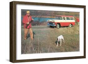 Hunting from Old Station Wagon-null-Framed Art Print