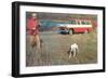 Hunting from Old Station Wagon-null-Framed Art Print