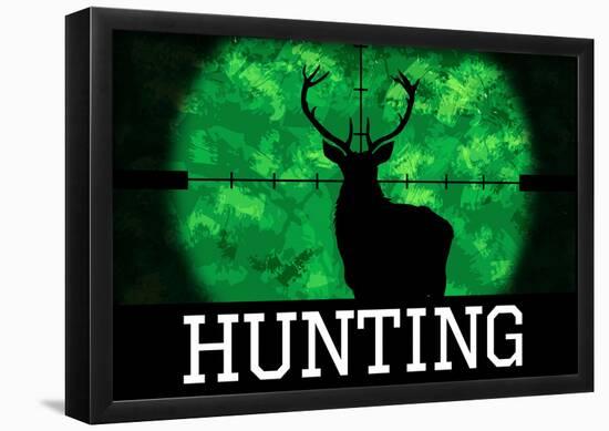 Hunting Green Buck Poster Print-null-Framed Poster