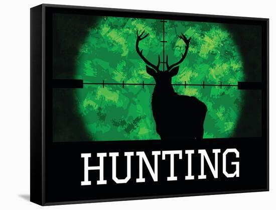 Hunting Green Buck Poster Print-null-Framed Stretched Canvas