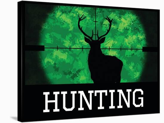 Hunting Green Buck Poster Print-null-Stretched Canvas