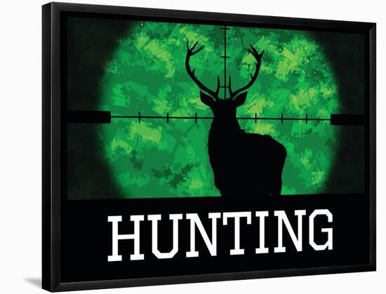 Hunting Green Buck Poster Print-null-Framed Poster