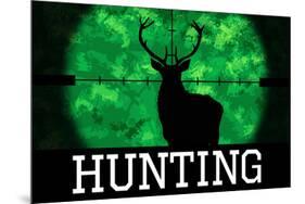 Hunting Green Buck-null-Mounted Art Print