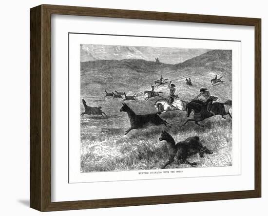 Hunting Guanacos with the Bolas, South America, 1877-null-Framed Giclee Print