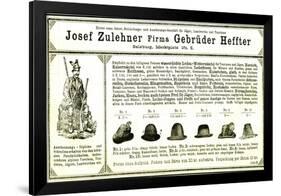 Hunting Hats Austria 1891-null-Framed Giclee Print