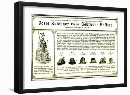 Hunting Hats Austria 1891-null-Framed Giclee Print