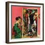 "Hunting His Tux for the Party," March 31, 1962-Richard Sargent-Framed Premium Giclee Print