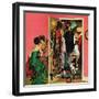 "Hunting His Tux for the Party," March 31, 1962-Richard Sargent-Framed Premium Giclee Print