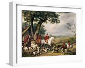 Hunting in Fontainebleau Forest-Antoine Charles Horace Vernet-Framed Art Print