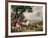 Hunting in Fontainebleau Forest-Antoine Charles Horace Vernet-Framed Art Print