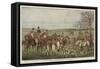 Hunting in Leicestershire, 1827, in at the Death-Henry Alken-Framed Stretched Canvas