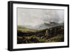 Hunting in Scotland, 19th Century, United Kingdom-null-Framed Giclee Print