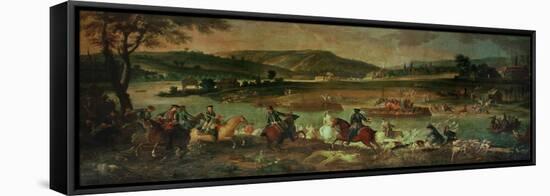 Hunting in the Forest at Compiegne-Jean-Baptiste Oudry-Framed Stretched Canvas
