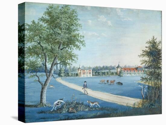 Hunting in the Parc Du Raincy, C.1754-93 (Gouache on Paper)-Louis Carrogis Carmontelle-Stretched Canvas