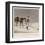 Hunting in the Snow-null-Framed Art Print