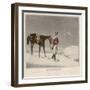 Hunting in the Snow-null-Framed Art Print