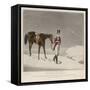 Hunting in the Snow-null-Framed Stretched Canvas