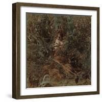 'Hunting in Western prairie country, a covey of quail and a pointer - in corn stubble', 1903-Elmer Underwood-Framed Photographic Print