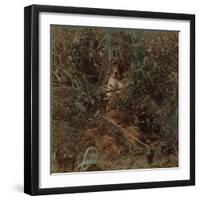 'Hunting in Western prairie country, a covey of quail and a pointer - in corn stubble', 1903-Elmer Underwood-Framed Photographic Print