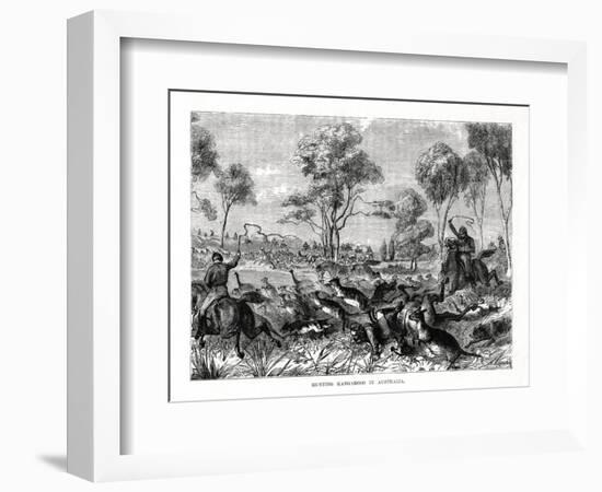 Hunting Kangaroos, Australia, 1877-null-Framed Giclee Print